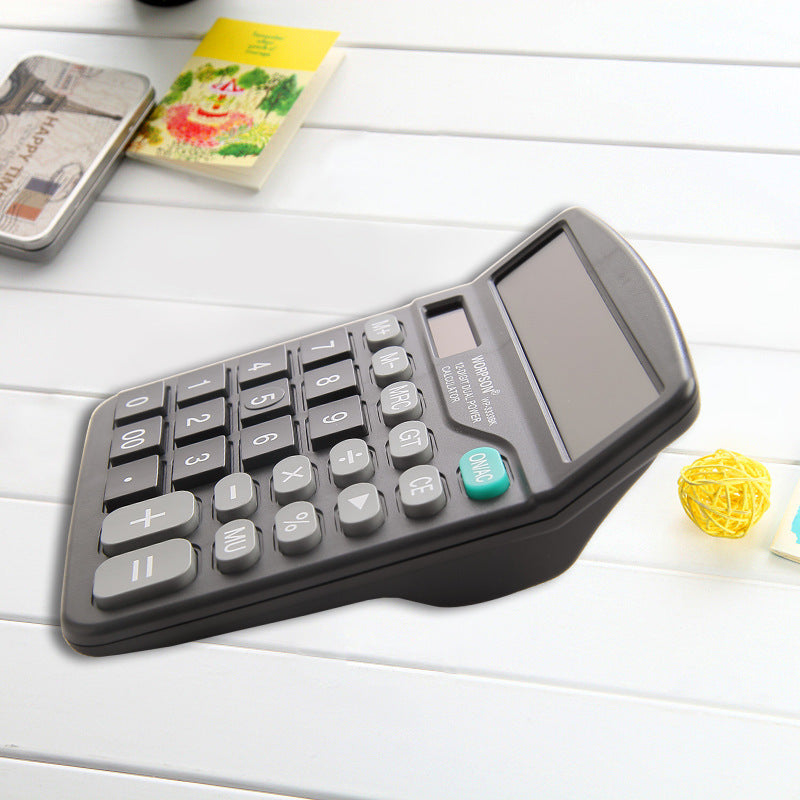 Huajie Economical Solar-Powered Dual-Power Multi-Function Calculator, Financial Accounting Calculator, Office Supplies