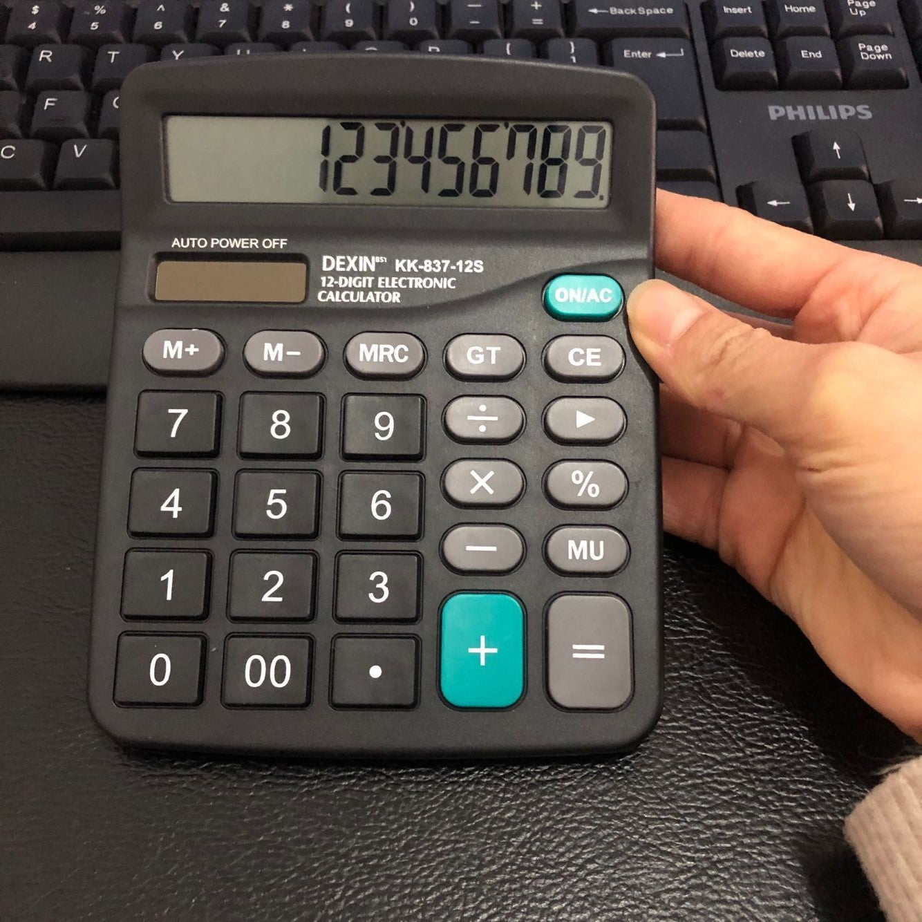Office Supplies 837 Solar Calculator Dual Power Supply 12-Bit Large Display Accounting Computer