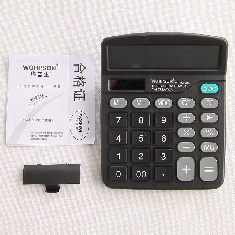 Huajie Economical Solar-Powered Dual-Power Multi-Function Calculator, Financial Accounting Calculator, Office Supplies