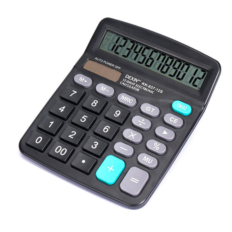 Office Supplies 837 Solar Calculator Dual Power Supply 12-Bit Large Display Accounting Computer