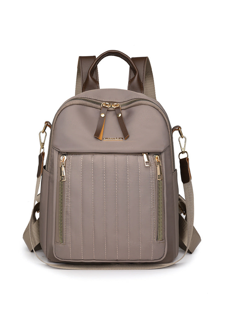 Lingge Embroidered Rucksack Women's 2025 New Arrival Korean Style All-Match Women's Backpack Large Capacity Water-repellent Travel Backpack