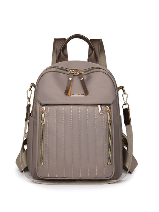 Lingge Embroidered Rucksack Women's 2025 New Arrival Korean Style All-Match Women's Backpack Large Capacity Water-repellent Travel Backpack