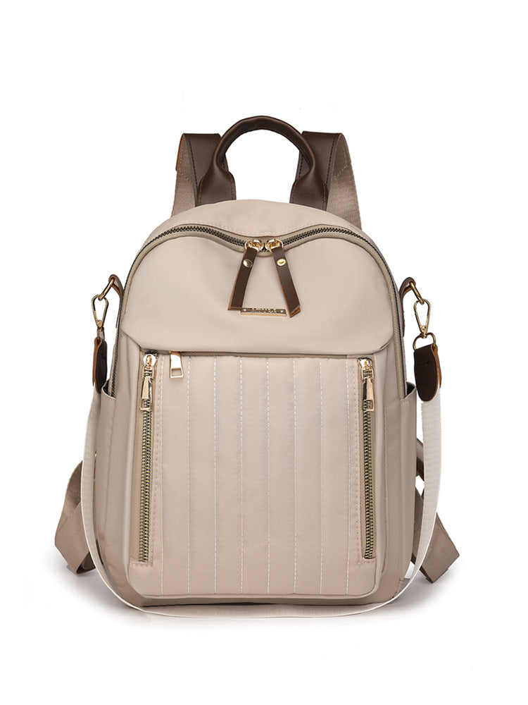 Lingge Embroidered Rucksack Women's 2025 New Arrival Korean Style All-Match Women's Backpack Large Capacity Water-repellent Travel Backpack