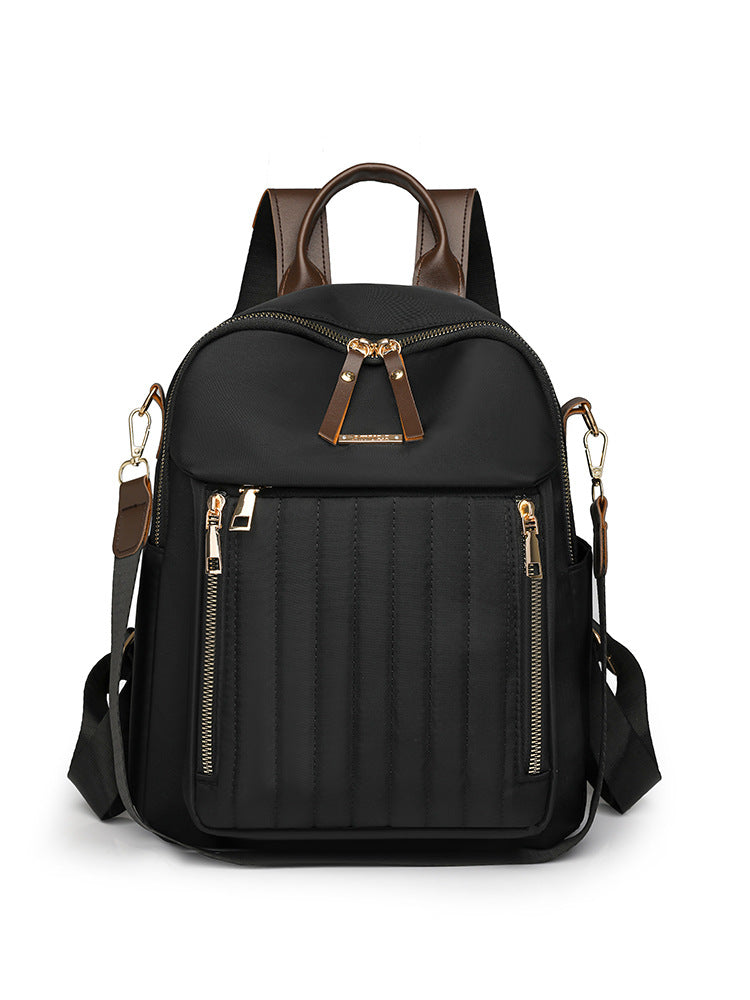 Lingge Embroidered Rucksack Women's 2025 New Arrival Korean Style All-Match Women's Backpack Large Capacity Water-repellent Travel Backpack