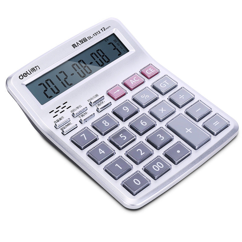 Deli 1512 medium office voice calculator large screen finance computer accounting student cashier wholesale