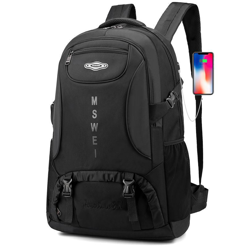 Backpack Men's Large-Capacity Bag Outdoor Waterproof Luggage Bag Business Trip Mountaineering Bag Student School Bag Backpack Commuting
