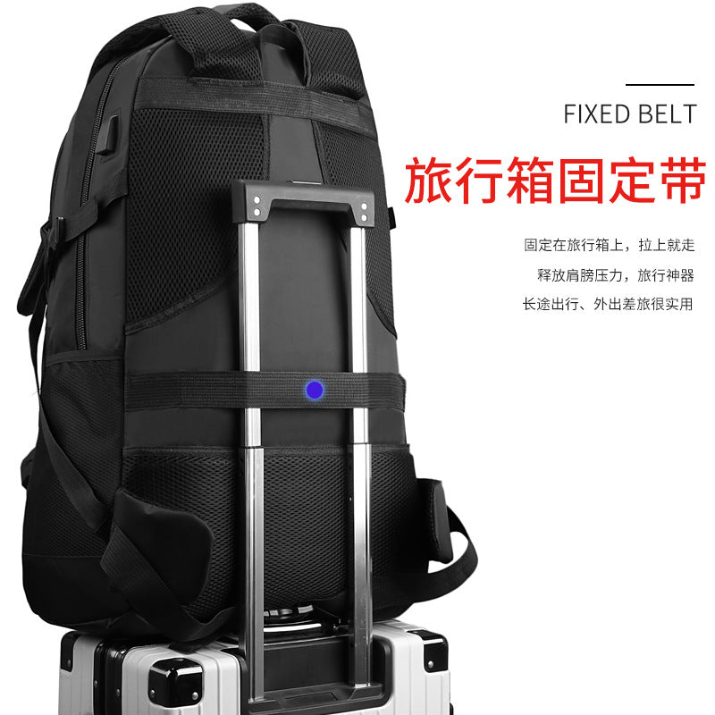 Backpack Men's Large-Capacity Bag Outdoor Waterproof Luggage Bag Business Trip Mountaineering Bag Student School Bag Backpack Commuting