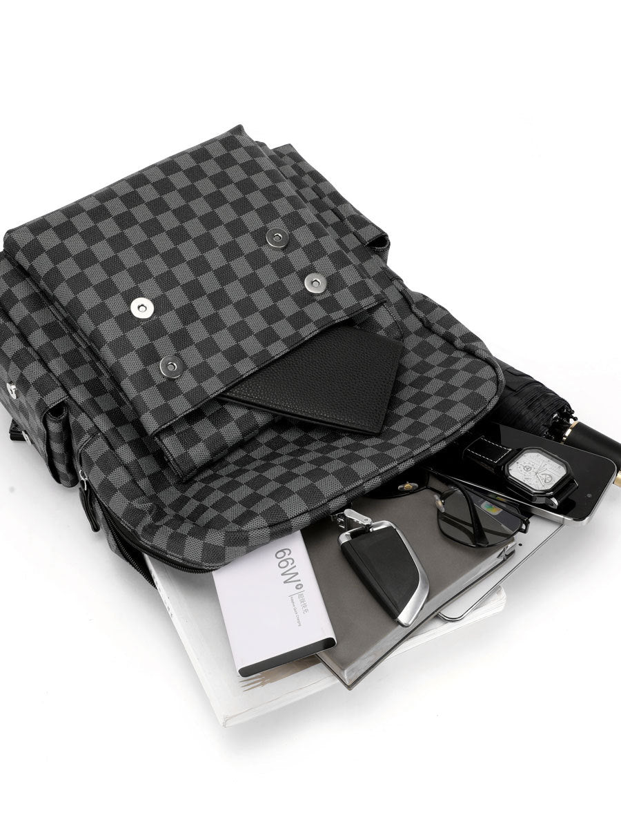 College Style Backpack Plaid Men's Backpack Youth Campus Travel College Student Bag British Business Computer Bag