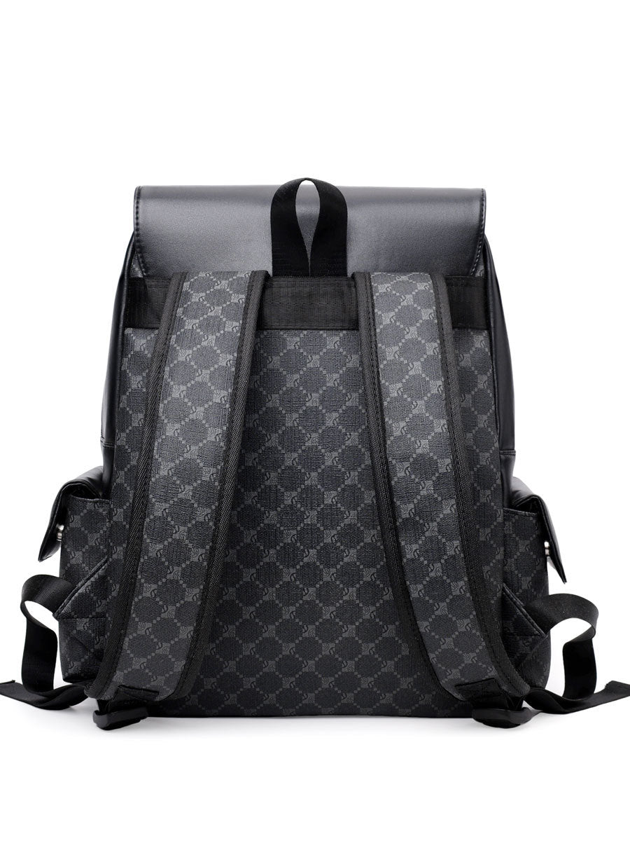 Retro Backpack Men's Checkerboard New Fashion Large Capacity Travel European and American Computer Backpack College Student Male Hanging Bag
