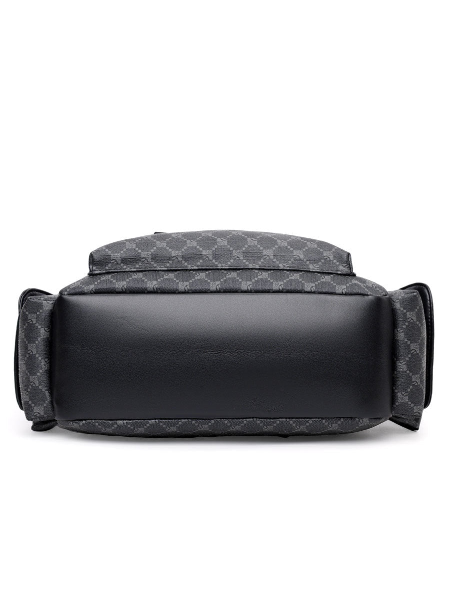 Retro Backpack Men's Checkerboard New Fashion Large Capacity Travel European and American Computer Backpack College Student Male Hanging Bag