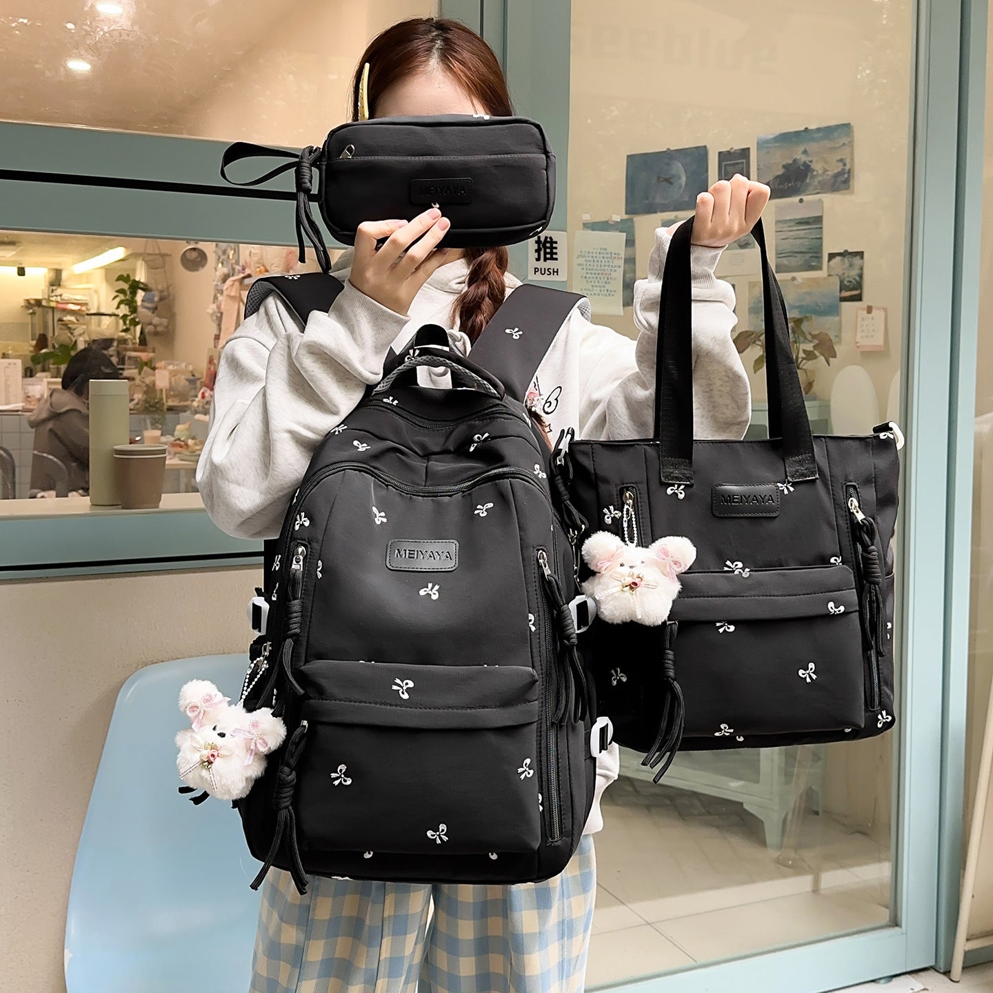 Schoolbags, Junior High School Students' Large-Capacity Backpacks, Men's Travel Backpacks, Simple and Versatile High School Students' and College Students' Women's Backpacks