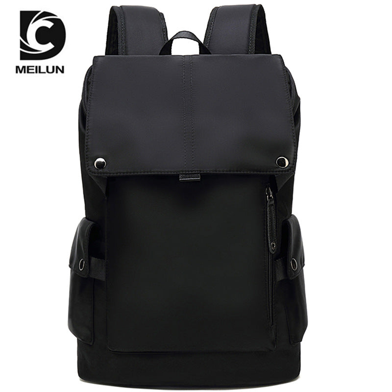 Fashionable and Personalized Male High School Student College Bag Casual Korean Style Large Capacity Campus Black Backpack