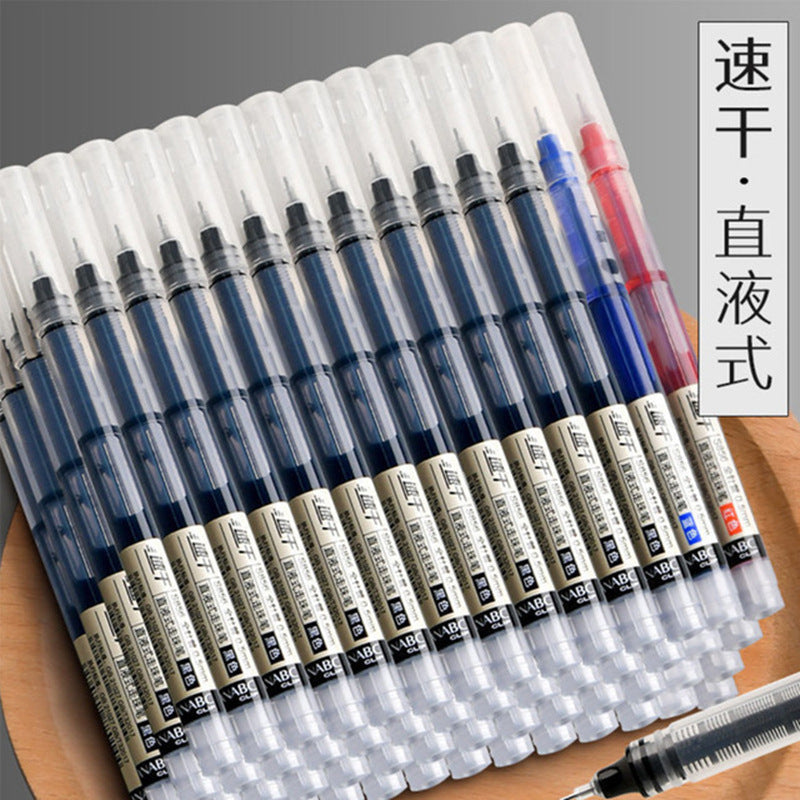 Direct Liquid Rollerball Pen, Quick-Drying Black Pen, Student Pen, Office Gel Pen, Large Capacity 0.5mm Exam Pen