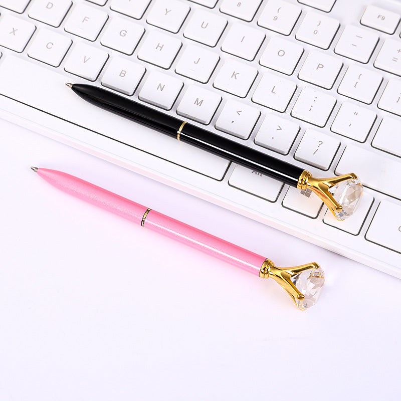 Student Creative Crystal Diamond ballpoint pen advertising pen carved LOGO cross-border large diamond pen metal ballpoint pen