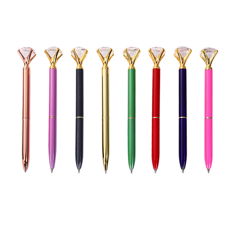 Student Creative Crystal Diamond ballpoint pen advertising pen carved LOGO cross-border large diamond pen metal ballpoint pen