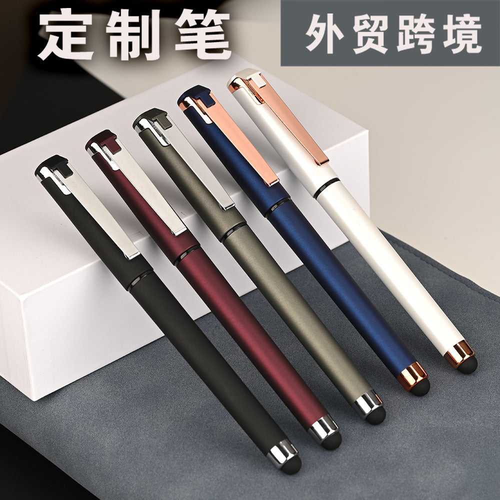 Touch Screen Pen Customized Logo Capacitive Pen Signature Pen Blue Water Pen Black 0.7mm Gel Pen Customized