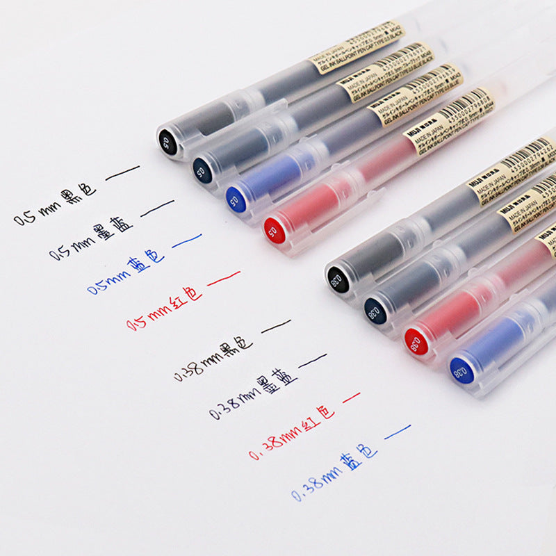 Japan MUJI neutral fountain pen 0.38/0.5mm cap gel ink student business Pen MUJI stationery