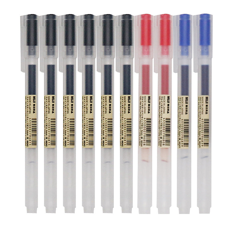 Japan MUJI neutral fountain pen 0.38/0.5mm cap gel ink student business Pen MUJI stationery
