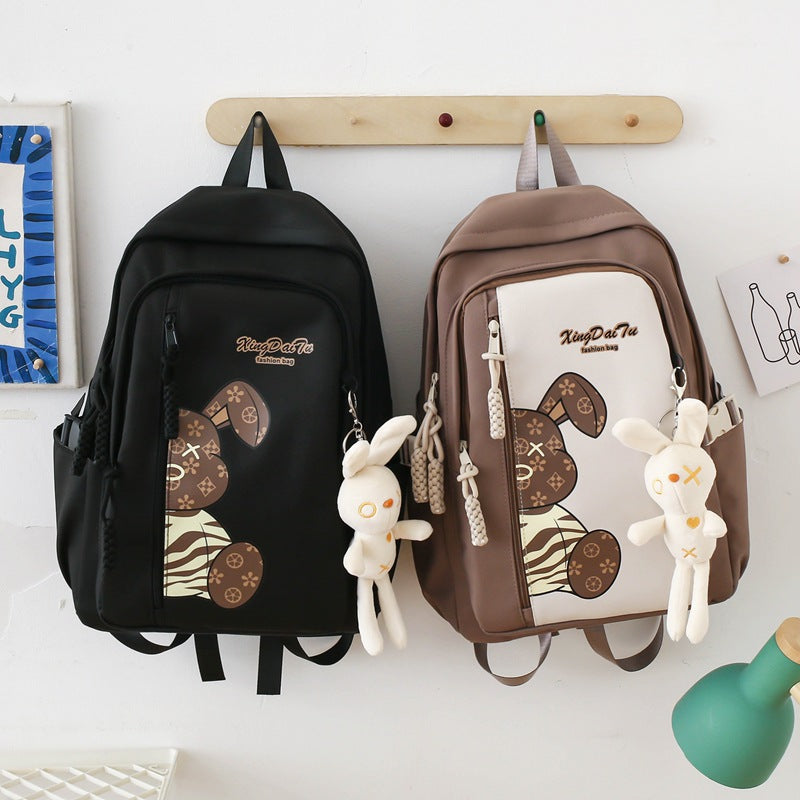 Casual college style large capacity Korean style student schoolbag 2024 new contrast color Korean style junior high school student backpack