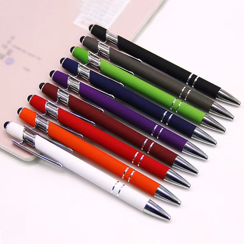 Metal Press Pen Aluminum Pen Meiji Pen Capacitive Touch Ballpoint Pen Handwriting Touch Screen Pen Printing logo Sign Pen