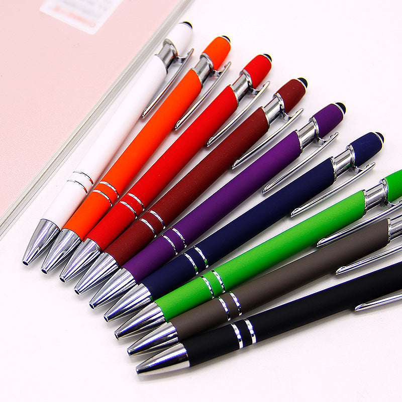 Metal Press Pen Aluminum Pen Meiji Pen Capacitive Touch Ballpoint Pen Handwriting Touch Screen Pen Printing logo Sign Pen