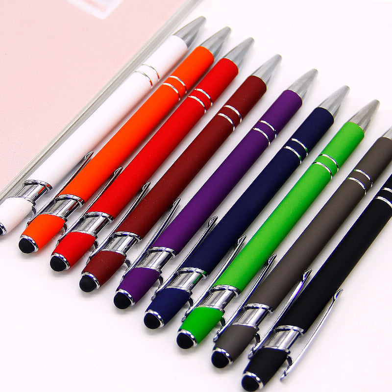 Metal Press Pen Aluminum Pen Meiji Pen Capacitive Touch Ballpoint Pen Handwriting Touch Screen Pen Printing logo Sign Pen