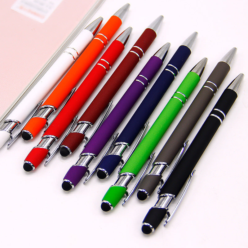Metal Press Pen Aluminum Pen Meiji Pen Capacitive Touch Ballpoint Pen Handwriting Touch Screen Pen Printing logo Sign Pen