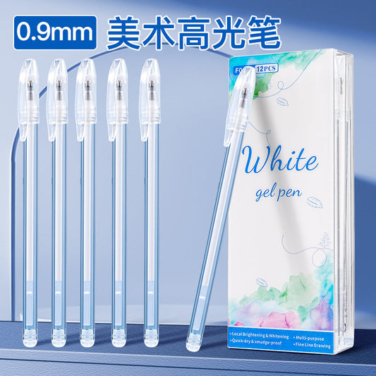Transparent Rod White Highlighter Gel Pen Highlighter Pen Quick Drying