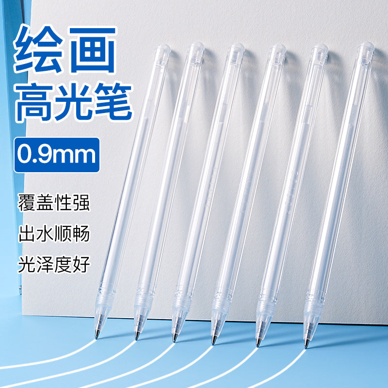 Transparent Rod White Highlighter Gel Pen Highlighter Pen Quick Drying