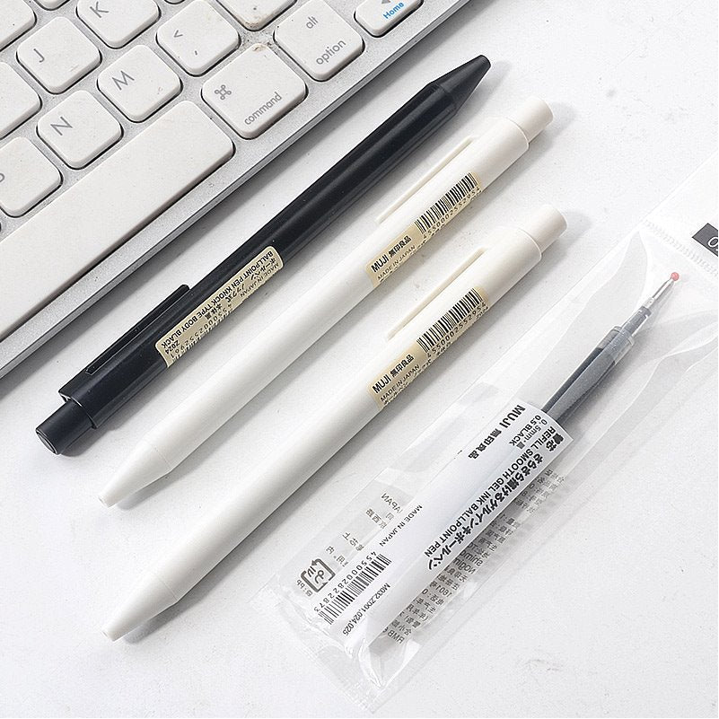 New Japanese Stationery Muji Retractable Gel Pen 0.5mm Refill for Students