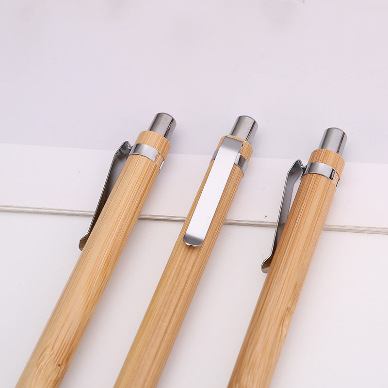 Diy simple bamboo ball pen fashion wood environmental protection business office gift pen can be printed logo in stock