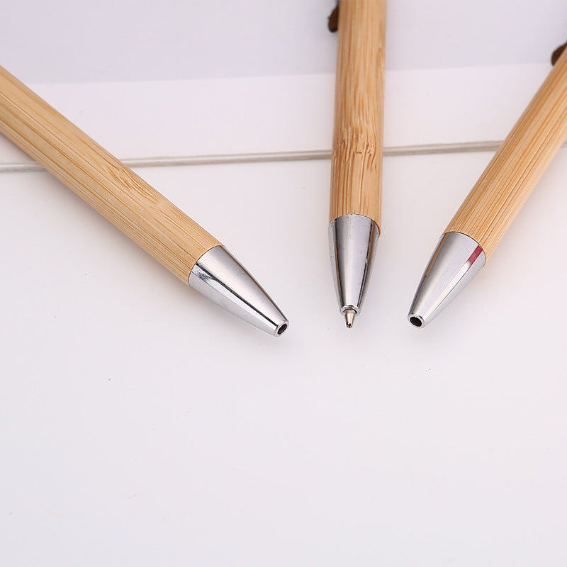 Diy simple bamboo ball pen fashion wood environmental protection business office gift pen can be printed logo in stock
