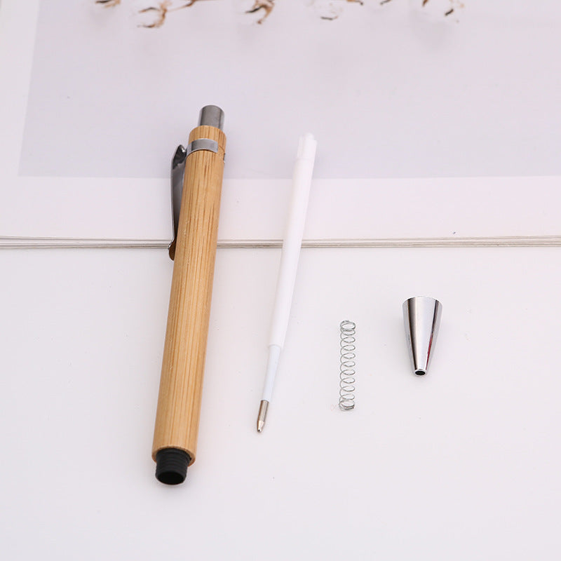 Diy simple bamboo ball pen fashion wood environmental protection business office gift pen can be printed logo in stock
