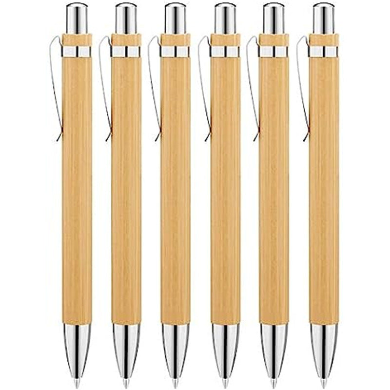 Diy simple bamboo ball pen fashion wood environmental protection business office gift pen can be printed logo in stock