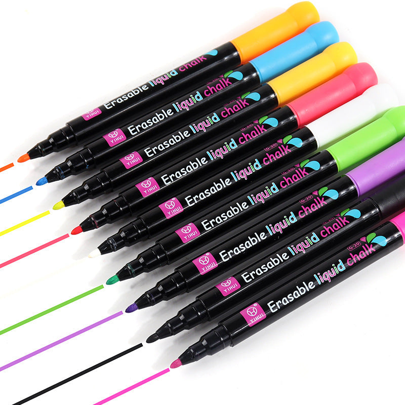 LED light board pen dust-free liquid chalk erasable electronic advertising highlighter blackboard graffiti water soluble chalk
