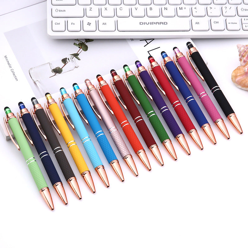 Creative Press Pen Metal Ballpoint Pen Aluminum Rod Spray Glue Ballpoint Pen Hotel Pen Advertising Pen Printable Logo