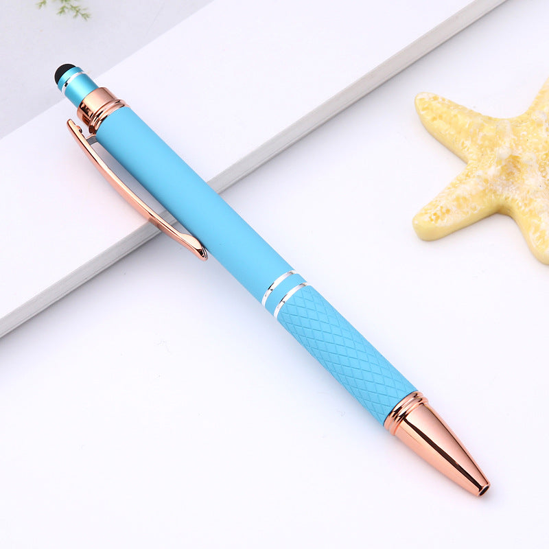 Creative Press Pen Metal Ballpoint Pen Aluminum Rod Spray Glue Ballpoint Pen Hotel Pen Advertising Pen Printable Logo