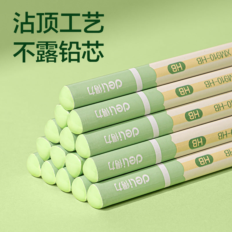 Deli XM910 panda pencil triangle HB2B primary school students with 10 boxed writing test pencils