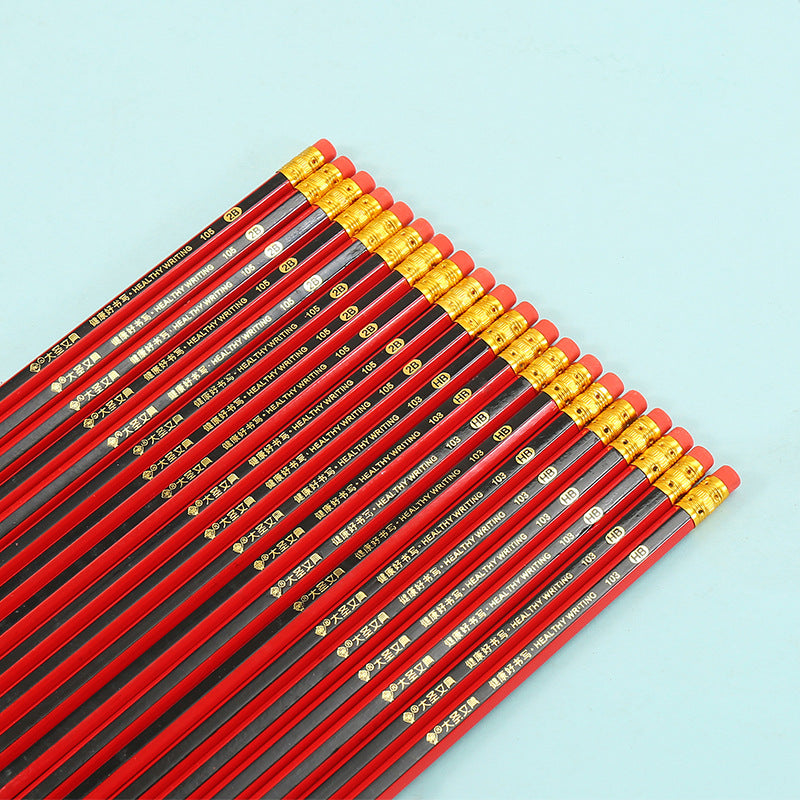 10 Pieces of Hb Pencils with Eraser, Hexagonal Wooden Shaft, Student Writing Practice Pencils, Children's Pencils, Hb2B Graphite Wooden