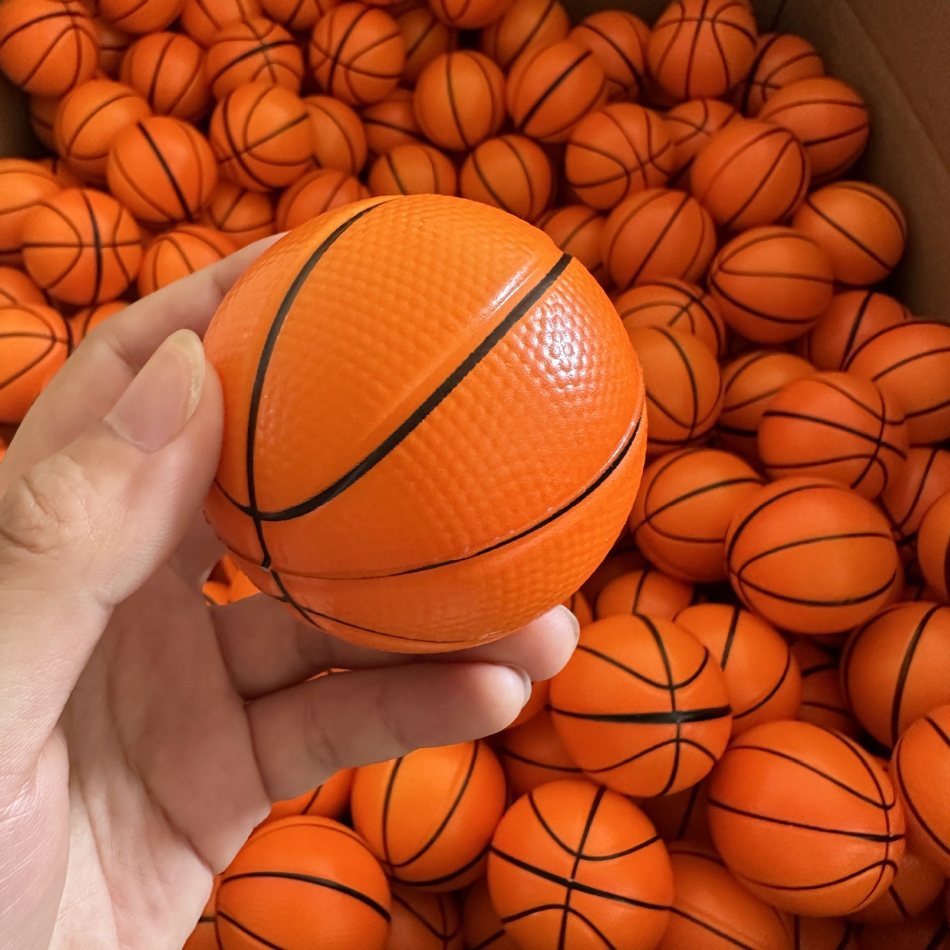 Cross-Border Concave and Convex 6.3 Solid Pu Sponge Pressure Basket Net Baseball Vent Full Printed Pu Ball Rehabilitation Exercise Ball
