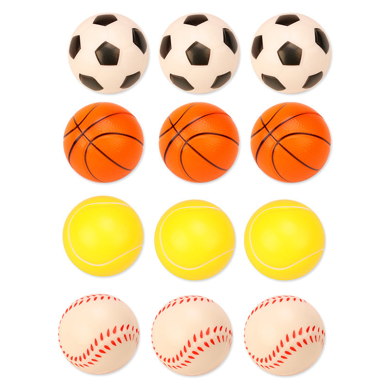 Cross-Border Concave and Convex 6.3 Solid Pu Sponge Pressure Basket Net Baseball Vent Full Printed Pu Ball Rehabilitation Exercise Ball