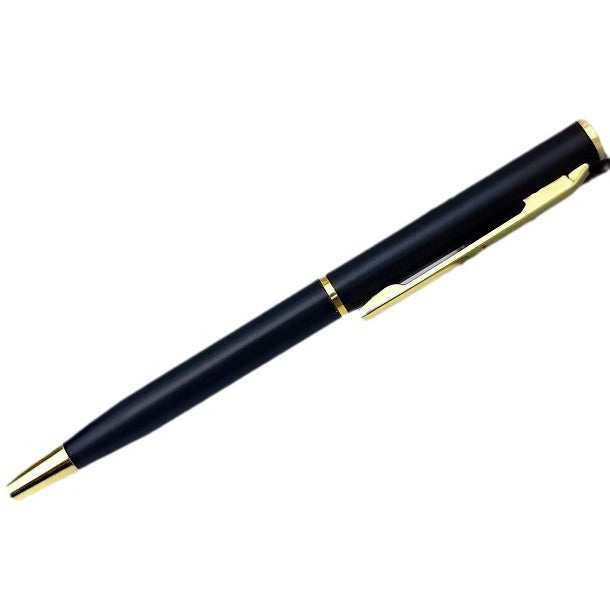 Stainless Steel Ballpoint Pen Laser Logo Rotating Short Small Round Ballpoint Pen 10cm Metal Ball Pen Flap Pocket Pants Mini Pen
