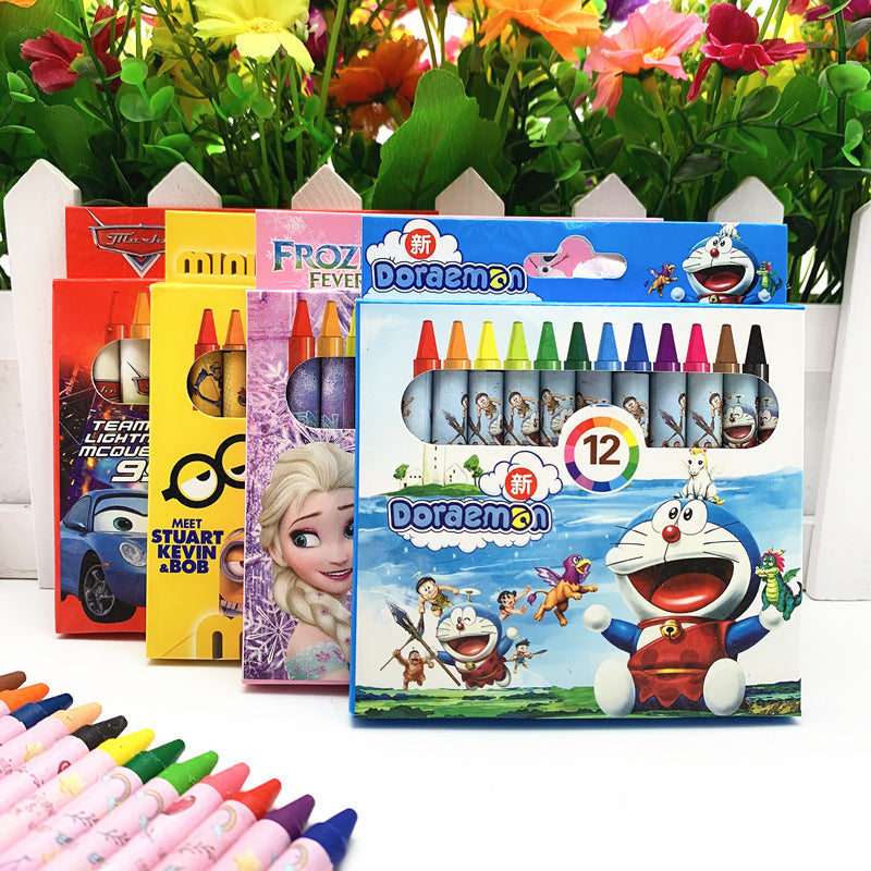 Primary school stationery crayon 12 color set cartoon kindergarten gift painting oil painting stick children small prize gift