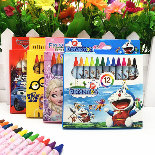 Primary school stationery crayon 12 color set cartoon kindergarten gift painting oil painting stick children small prize gift