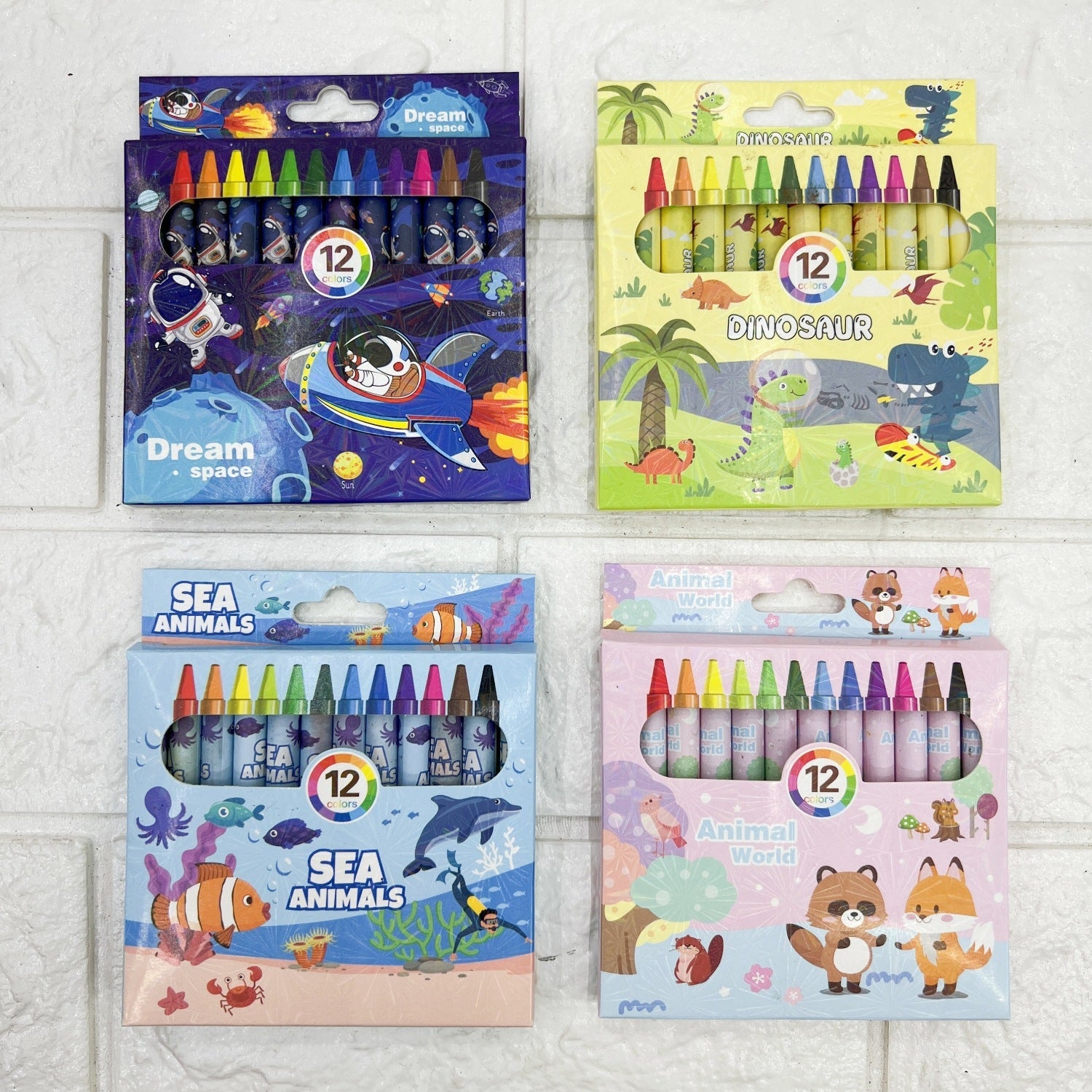 Primary school stationery crayon 12 color set cartoon kindergarten gift painting oil painting stick children small prize gift