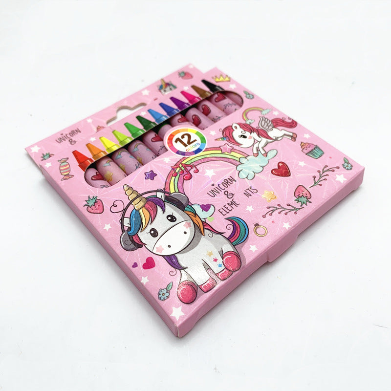 Primary school stationery crayon 12 color set cartoon kindergarten gift painting oil painting stick children small prize gift
