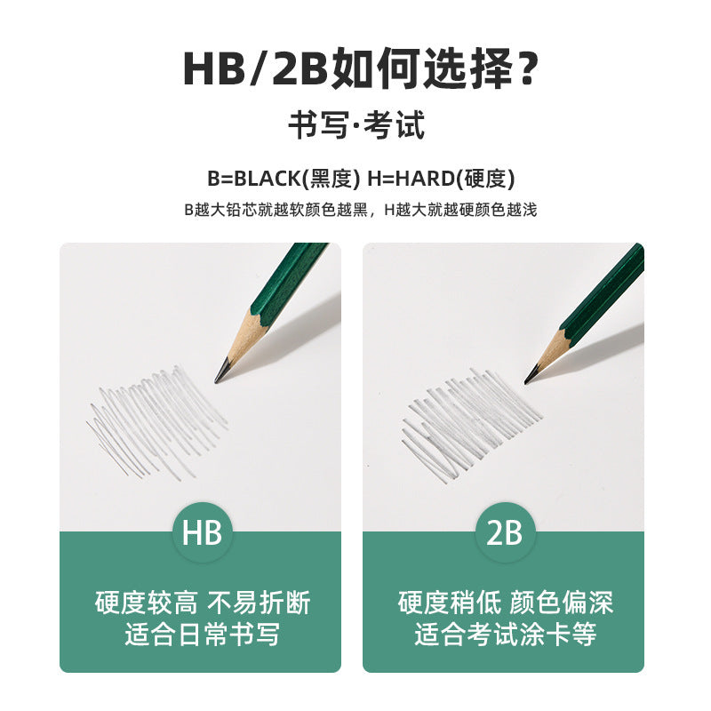 Writing, Sketching, Drawing, Continuous Core, Special Student and Kidsren's Stationery Hb2B Pencil Hexagonal Rod Manufacturer