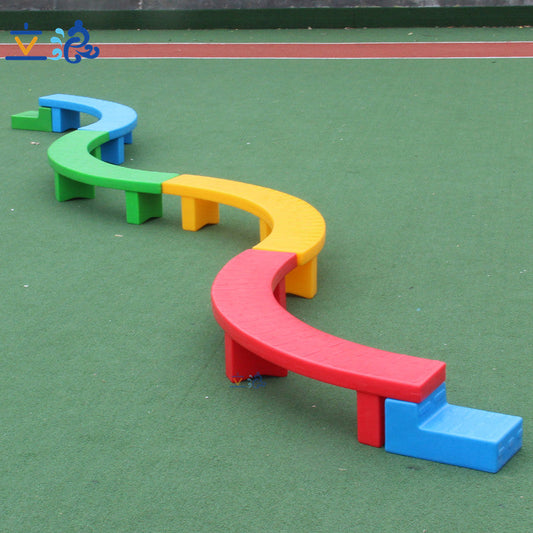 Kindergarten Outdoor Sports Equipment - Single-Plank Bridge Kidsren's Sensory Equipment S-Shaped Balance Beam * Early Education Sports Toys