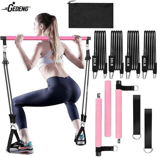 Tension Rope Pilates Stick Multi-Functional Yoga Fitness Stick Home Elastic Exercise Trainer Pilates Set
