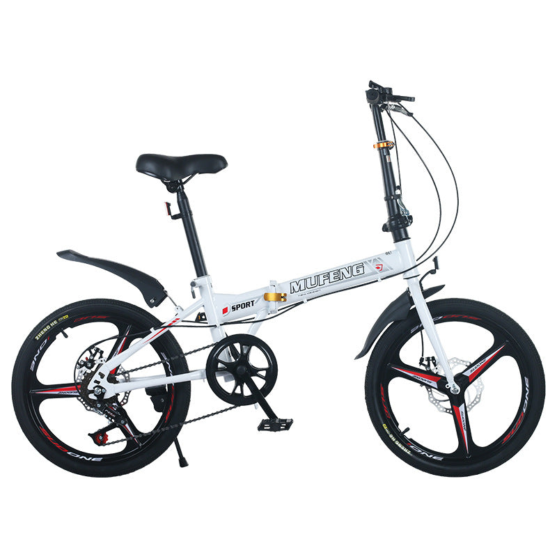 20 Inch Folding Variable Speed Bicycle for Male and Female Primary and Secondary School Students Adult Disc Brake Bicycle Portable Commuter Folding Variable Speed Bicycle